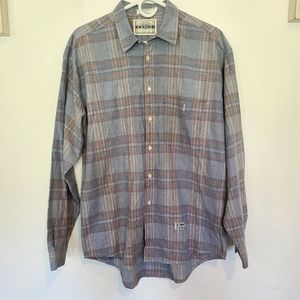 Vintage Levi's Button Down Shirt Size M Blue 90's Plaid Striped Western